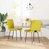 Image de vidaXL Chaises Ã  manger lot de 2 Jaune Velours