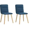Image de Vidaxl Chaises À Manger Lot De 2 Bleu Tissu