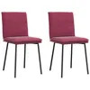 Image de Vidaxl Chaises À Manger Lot De 2 Rouge Bordeaux Velours