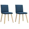 Image de vidaXL Chaises Ã  manger lot de 2 bleu tissu