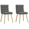 Image de vidaXL Chaises Ã  manger lot de 2 gris foncÃ© tissu