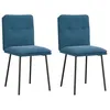 Image de vidaXL Chaises Ã  manger lot de 2 Bleu Velours