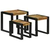 Image de Vidaxl Ensemble De 3 Tables Gigognes En Bois Massif De Manguier