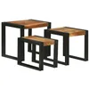 Image de Vidaxl Tables Gigognes 3 Pcs Bois Massif Acacia