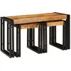 Image de vidaXL Vidaxl Tables Gigognes 3 Pcs Bois Massif Rugueux De Manguier