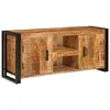 Image de vidaXL Vidaxl Meuble Tv Marron 120 X 30 X 50 Cm Bois De Mangue Massif Brut