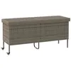 Image de vidaXL Boîte de rangement de jardin et roues gris résine tressée4103833