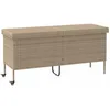 Image de Vidaxl Boîte Rangement Jardin Roues Beige 160x55x75 Cm Résine Tressée
