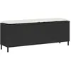 Image de vidaXL Banc de jardin avec coussin noir 110x30x40,5 cm résine tressée4104154