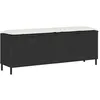 Image de Vidaxl Banc De Jardin Avec Coussin Noir 110x30x40,5 Cm RÃ©sine TressÃ©e