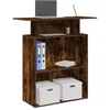 Image de vidaXL Bureau de rÃ©ception chÃªne fumÃ© 100x40x104 cm bois d'ingÃ©nierie