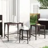 Image de vidaXL Vidaxl Tables Gigognes De Jardin 3 Pcs Marron Résine Tressée