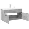 Image de vidaXL Armoire lavabo de salle de bain avec bassin intégré gris béton3324860