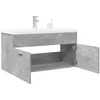Image de vidaXL Vidaxl Armoire Lavabo De Salle De Bain Avec Bassin Intégré Gris Béton