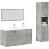 Image de vidaXL Ensemble de meubles de salle de bain 3 pcs gris béton3324869