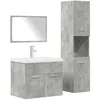 Image de vidaXL Ensemble de meubles de salle de bain 4 pcs gris béton3324899