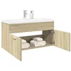 Image de vidaXL Armoire lavabo de salle de bain et bassin intégré chêne sonoma3324985