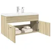 Image de Vidaxl Armoire Lavabo De Salle De Bain Et Bassin IntÃ©grÃ© ChÃªne Sonoma