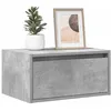 Image de vidaXL Tables de chevet murales avec lumiÃ¨res LED 2 pcs gris bÃ©ton