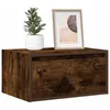 Image de Vidaxl Table De Chevet Murale Avec LumiÃ¨res Led ChÃªne FumÃ©