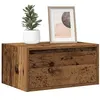 Image de vidaXL Table de chevet murale avec lumières LED vieux bois860225