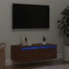Image de vidaXL Meuble TV avec lumières LED chêne marron 75x35,5x25 cm860235