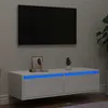 Image de vidaXL Meuble TV avec lumières LED blanc 100X35,5x25 cm860238