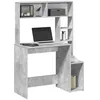 Image de vidaXL Bureau avec Ã©tagÃ¨res gris bÃ©ton 100x45x140 cm bois d'ingÃ©nierie