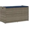 Image de Vidaxl Banc De Rangement ExtÃ©rieur Coussin Gris 100 Cm RÃ©sine TressÃ©e
