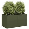 Image de Vidaxl JardiniÃ¨re Vert Olive 80x40x40 Cm Acier LaminÃ© Ã Froid