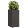 Image de Vidaxl JardiniÃ¨re Noir 40x40x80 Cm Acier LaminÃ© Ã Froid