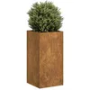 Image de Vidaxl JardiniÃ¨re RouillÃ© 40x40x80 Cm Acier Inoxydable