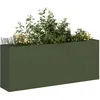 Image de Vidaxl Jardinière Vert Olive 200x40x80 Cm Acier Laminé À Froid