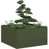 Image de Vidaxl Jardinière Vert Olive 80x80x40 Cm Acier Laminé À Froid