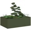 Image de Vidaxl JardiniÃ¨re Vert Olive 120x80x40 Cm Acier