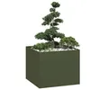 Image de Vidaxl JardiniÃ¨re Vert Olive 100x100x80 Cm Acier