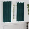 Image de Vidaxl Rideaux Avec Des Rideaux 2 Pcs Vert FoncÃ© 140 X 175 Cm Velours