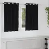 Image de vidaXL Vidaxl Rideaux Avec Des Rideaux 2 Pcs Noir Polyester