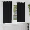 Image de vidaXL Vidaxl Rideaux Avec Des Rideaux 2 Pcs Noir Polyester