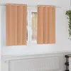 Image de Vidaxl Rideaux Avec Des Rideaux 2 Pcs Marron Clair Polyester