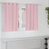 Image de Vidaxl Rideaux Avec Des Rideaux 2 Pcs Rose BÃ©bÃ© Polyester