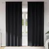 Image de Vidaxl Rideaux Avec Des Rideaux 2 Pcs Noir Polyester