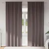 Image de vidaXL Vidaxl Rideaux Avec Des Rideaux 2 Pcs Marron Foncé Polyester