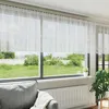 Image de Vidaxl Rideaux Avec Des Rideaux Floral Blanc 400 X 80 Cm Polyester