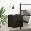 Image de vidaXL Table de chevet murale chêne noir 38x34x40 cm861249