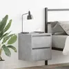 Image de vidaXL Table de chevet murale gris béton 38x34x40 cm861253