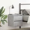 Image de vidaXL Tables de chevet murales 2 pcs gris béton 38x34x40 cm861254