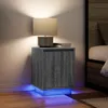 Image de VidaXL Tables de chevet avec lumiÃ¨res LED 2 pcs sonoma gris 38x34x50cm
