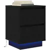 Image de VidaXL Table de chevet avec lumières LED noir 38x34x50 cm861285