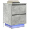Image de VidaXL Table de chevet avec lumières LED gris béton 38x34x50 cm861289
